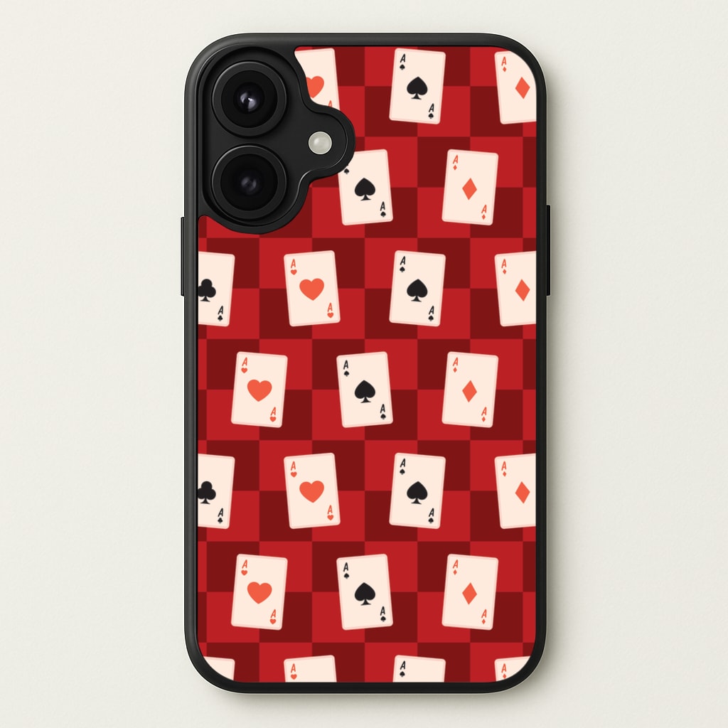Card Deck Checkered Pattern Phone Case for iPhone 17