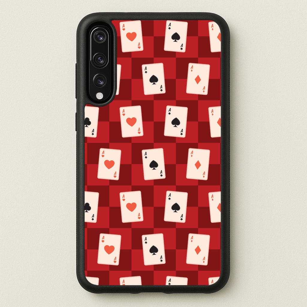 Card Deck Checkered Pattern - Clean Girl Aesthetic Phone Case for Huawei P20 Pro