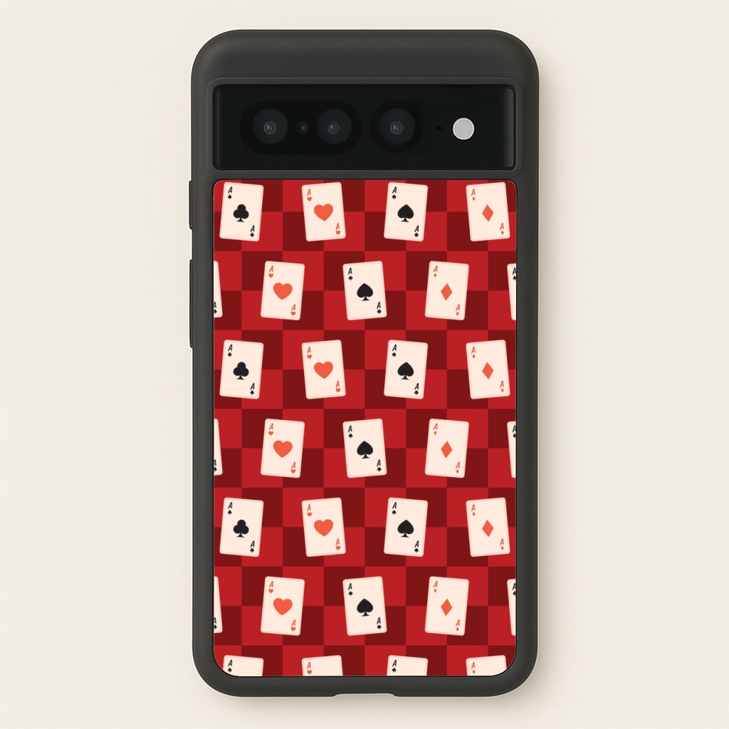 Card Deck Checkered Pattern - Clean Girl Aesthetic Phone Case for Google Pixel 7 Pro