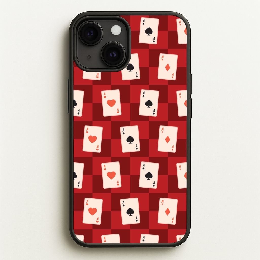 Card Deck Checkered Pattern - Clean Girl Aesthetic Phone Case for iPhone 13