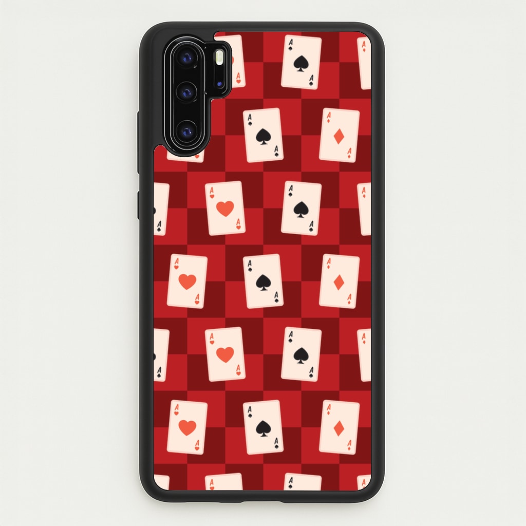 Card Deck Checkered Pattern - Clean Girl Aesthetic Phone Case for Huawei P30 Pro