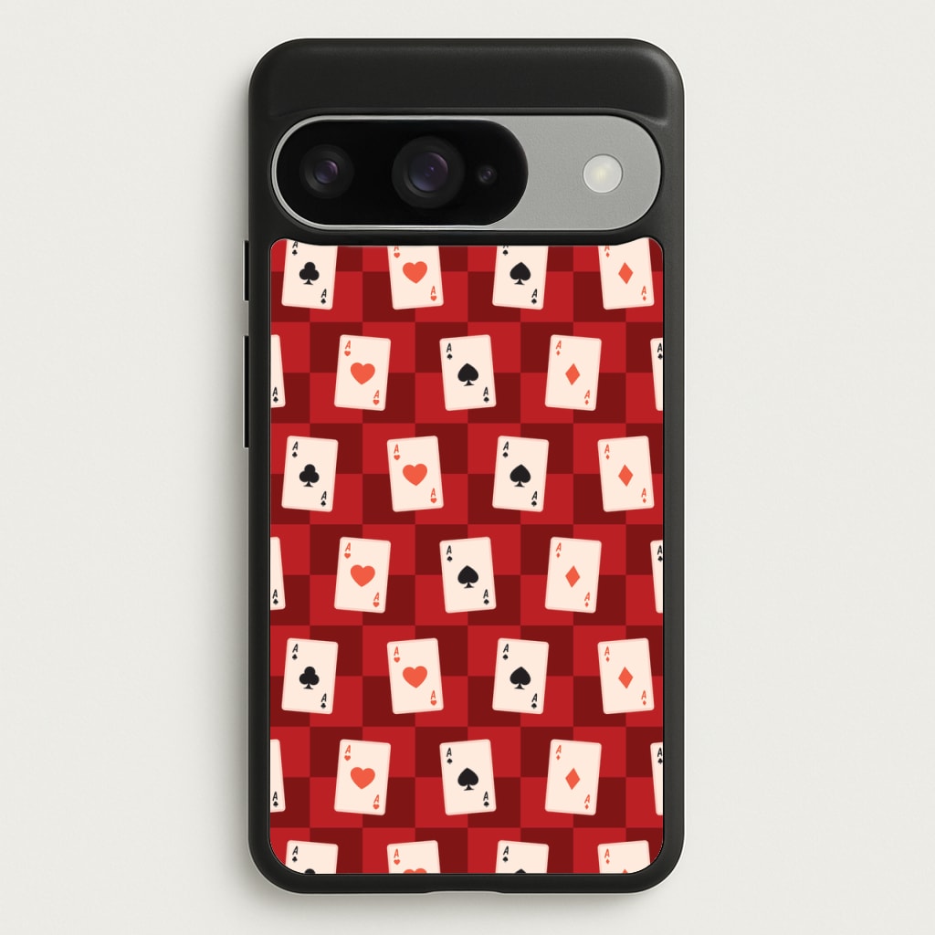 Card Deck Checkered Pattern Phone Case for Google Pixel 10 / 10 Pro