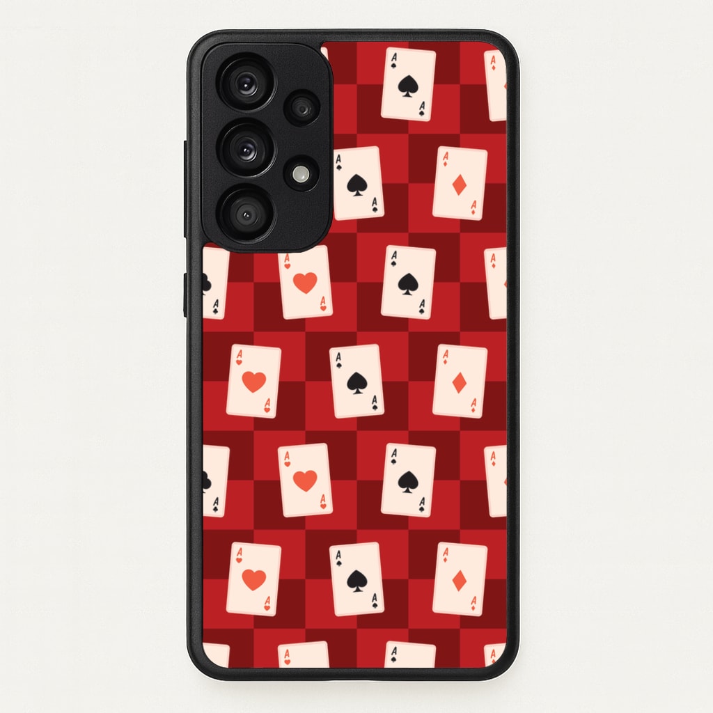 Card Deck Checkered Pattern - Clean Girl Aesthetic Phone Case for Galaxy A53