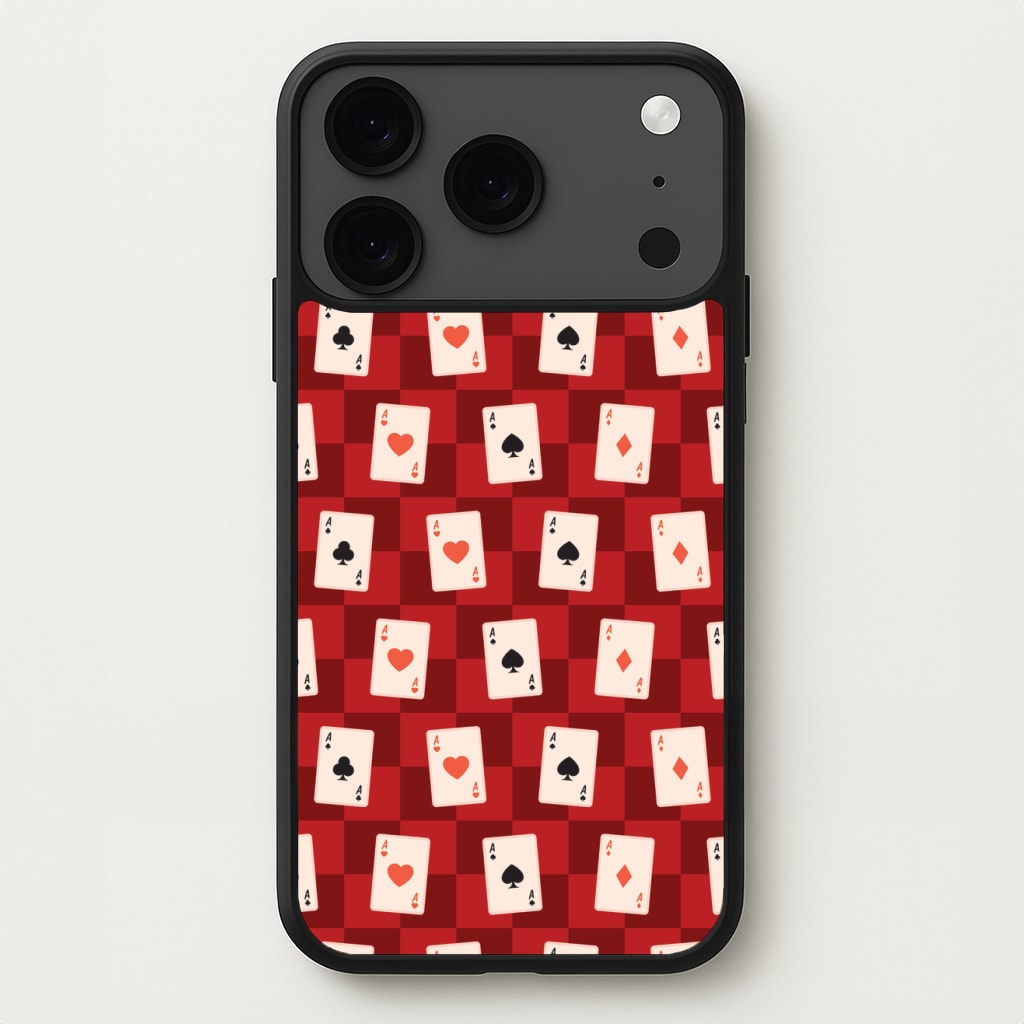 Card Deck Checkered Pattern Phone Case for iPhone 17 Pro