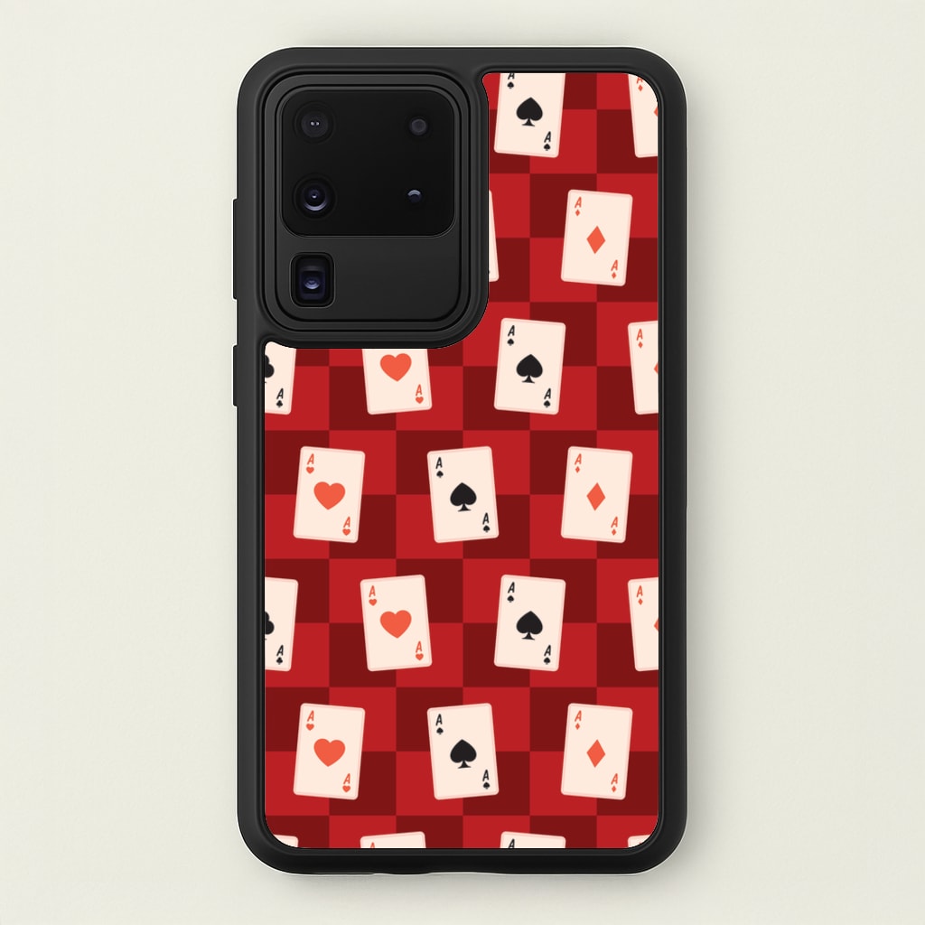 Card Deck Checkered Pattern - Clean Girl Aesthetic Phone Case for Galaxy S20 Ultra