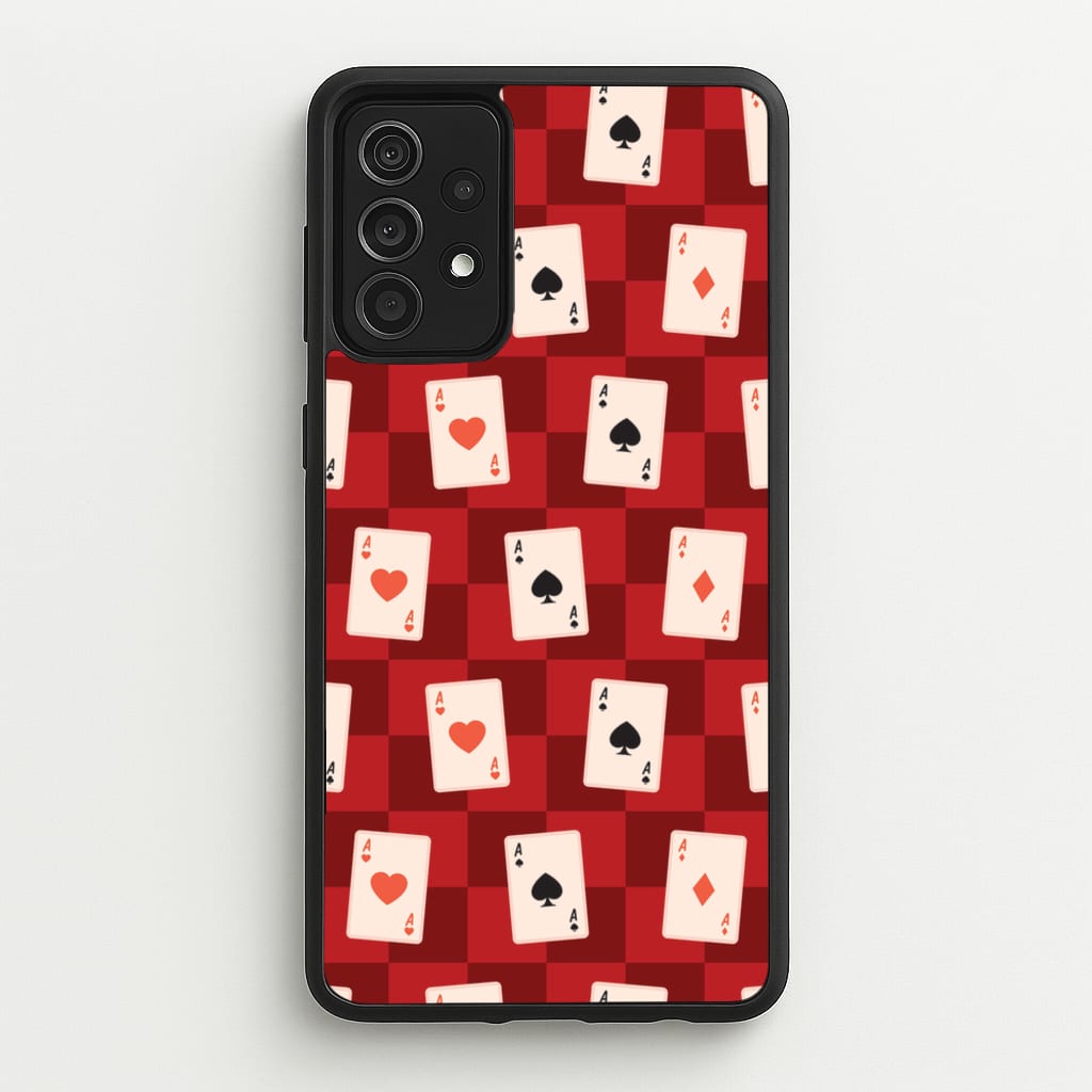 Card Deck Checkered Pattern - Clean Girl Aesthetic Phone Case for Galaxy A52 / A52s