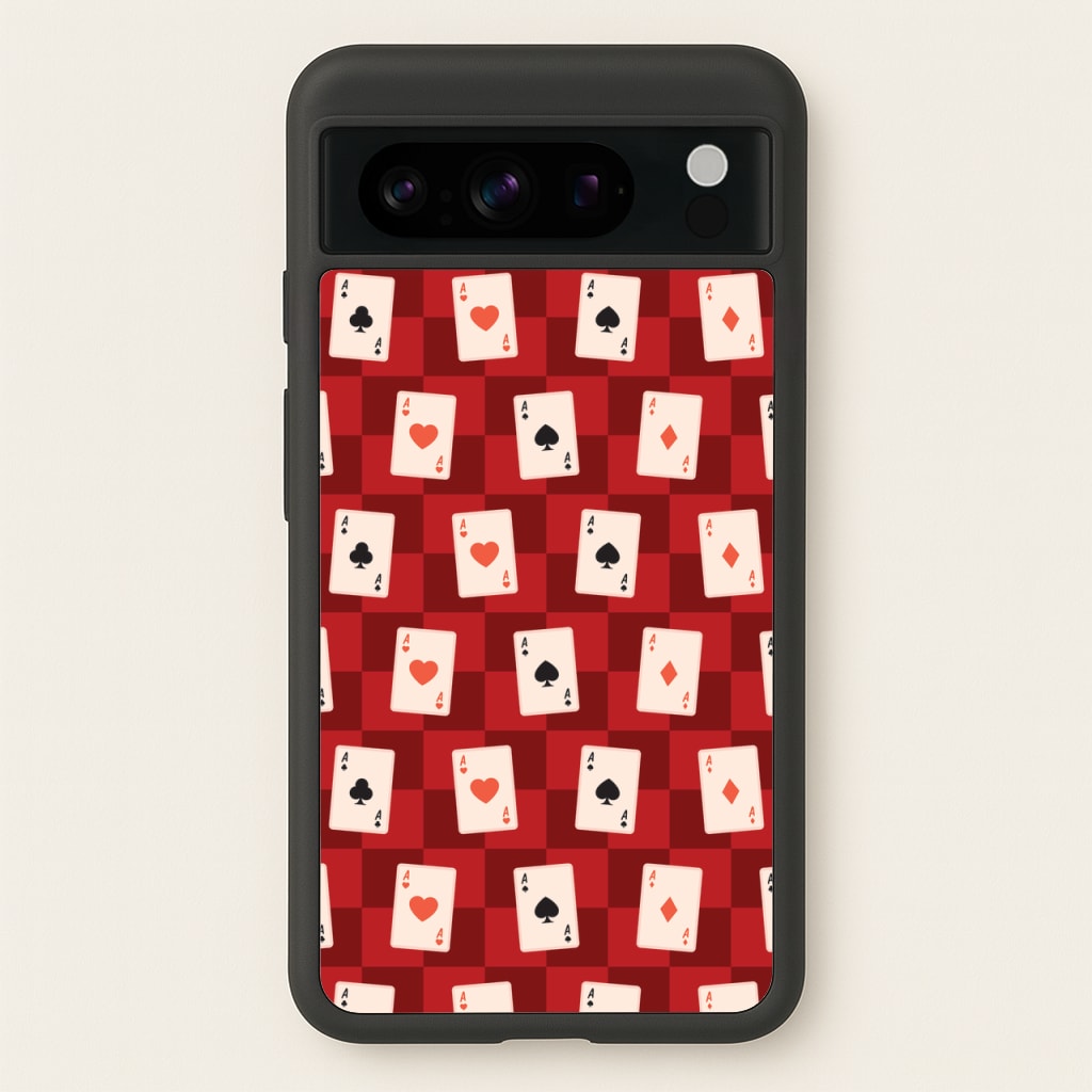Card Deck Checkered Pattern - Clean Girl Aesthetic Phone Case for Google Pixel 8 Pro