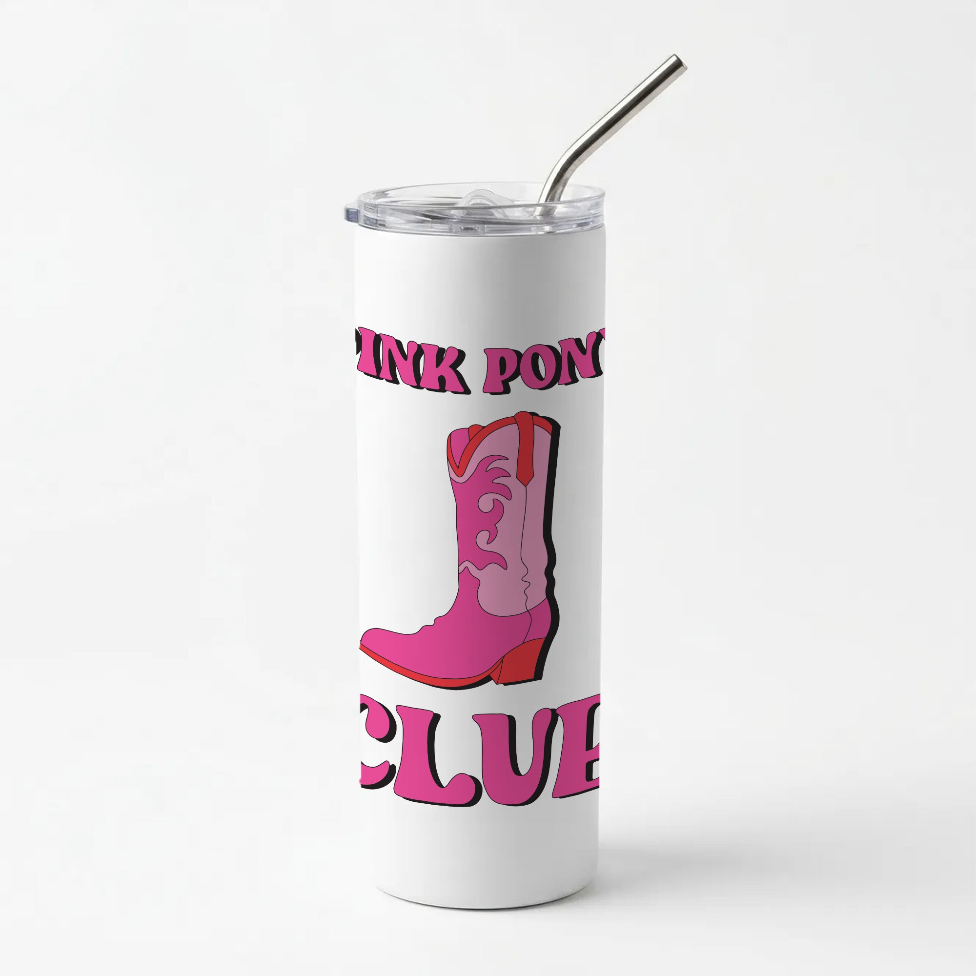 Zebra Print Pink Pony Club Skinny Tumbler