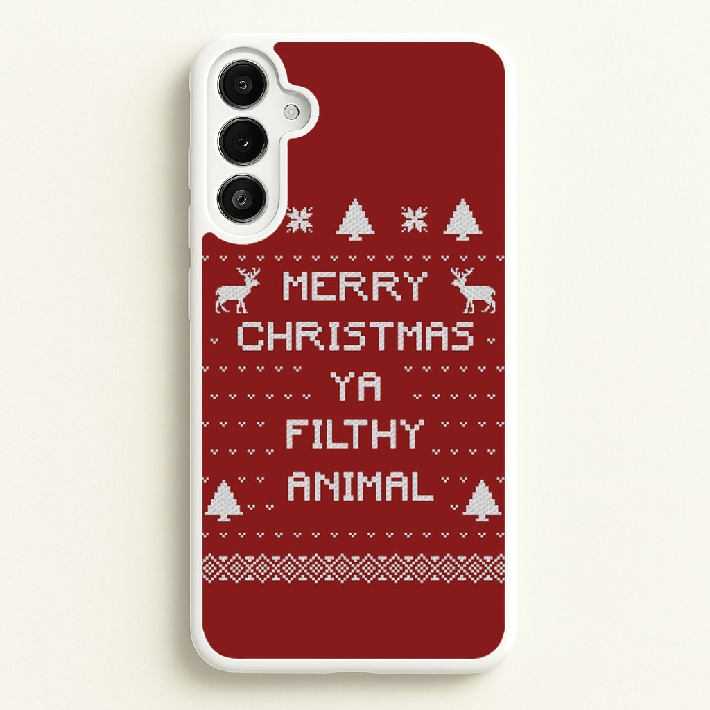 Merry Christmas Ya Filthy Animal - Christmas Phone Case for Galaxy A34