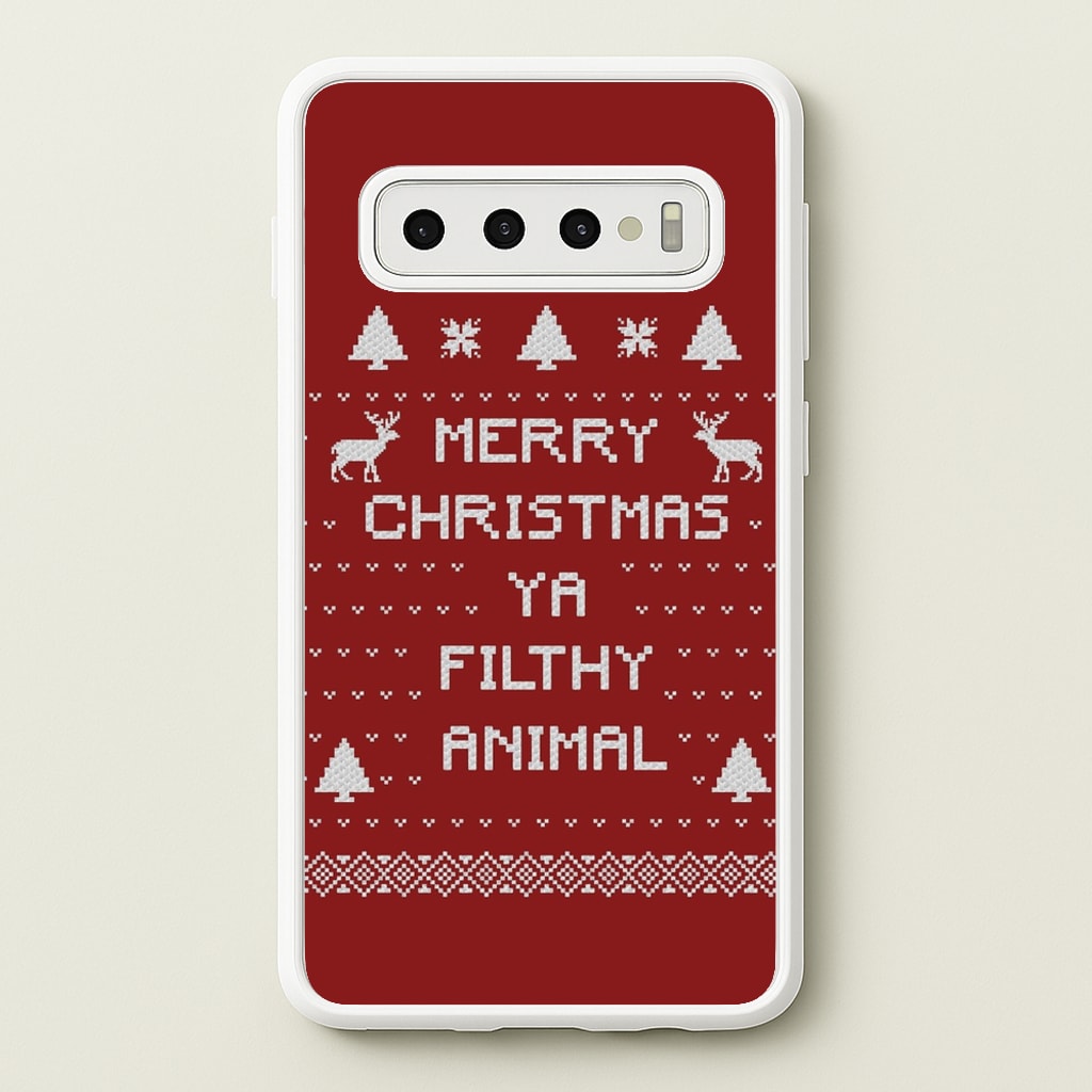 Merry Christmas Ya Filthy Animal - Christmas Phone Case for Galaxy S10