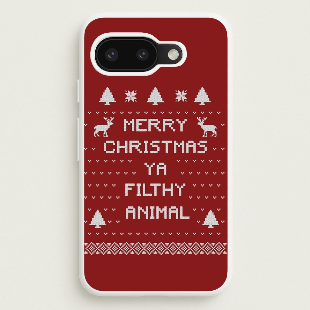 Merry Christmas Ya Filthy Animal - Christmas Phone Case for Google Pixel 9a