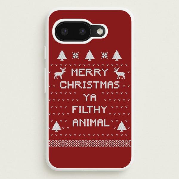 Merry Christmas Ya Filthy Animal - Christmas Phone Case for Google Pixel 9a