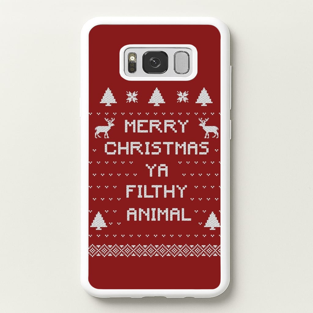 Merry Christmas Ya Filthy Animal - Christmas Phone Case for Galaxy S8