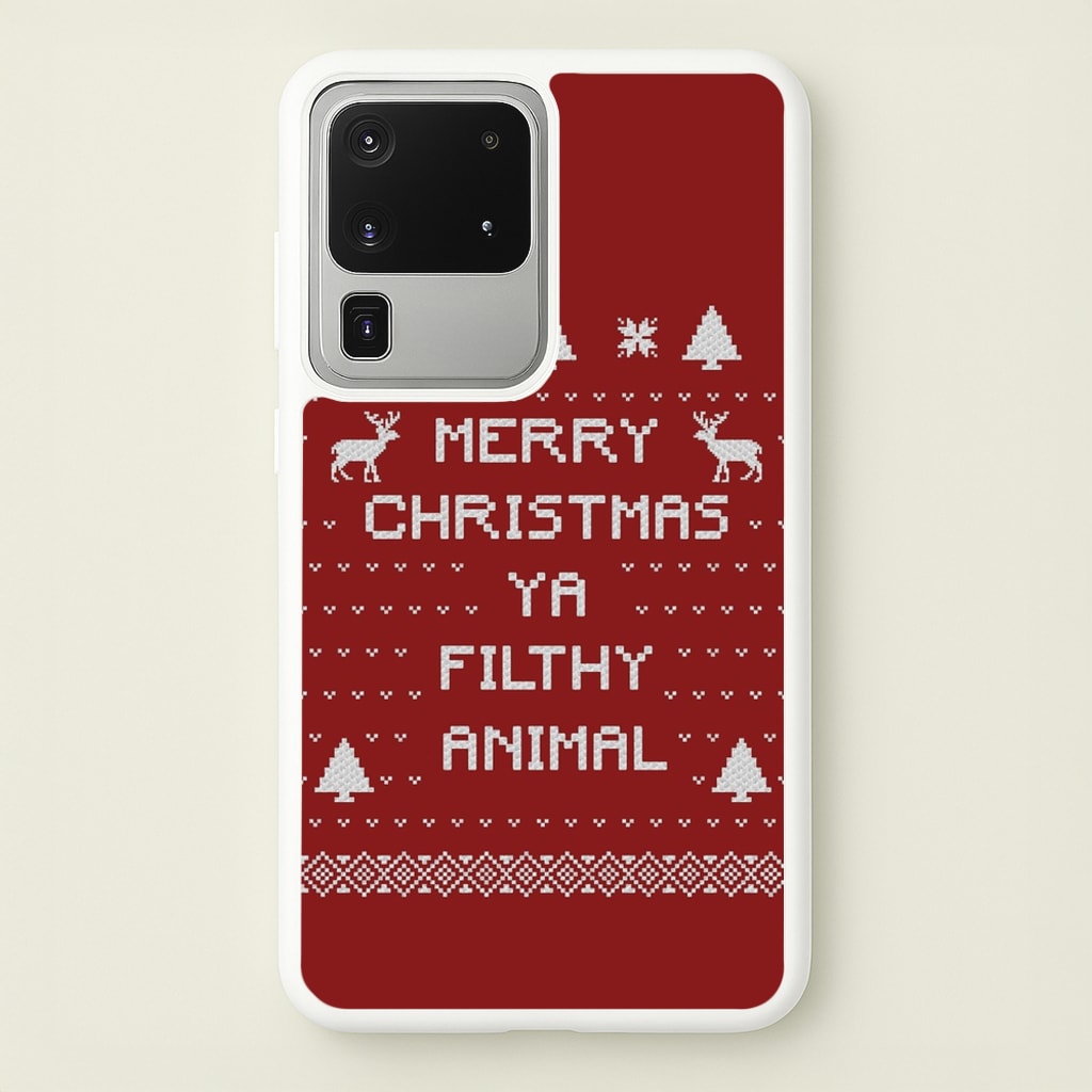 Merry Christmas Ya Filthy Animal - Christmas Phone Case for Galaxy S20 Ultra