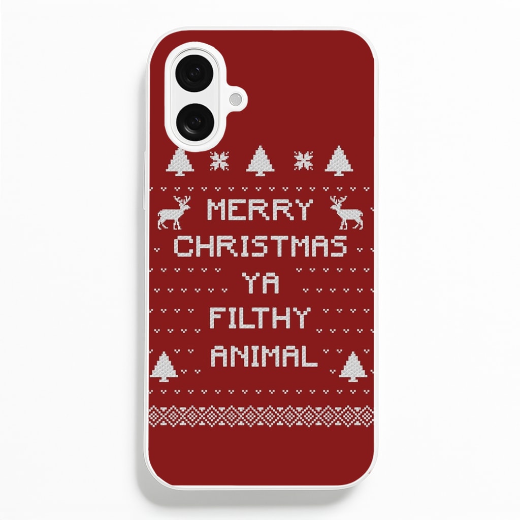 Merry Christmas Ya Filthy Animal - Christmas Phone Case for iPhone 16 Plus