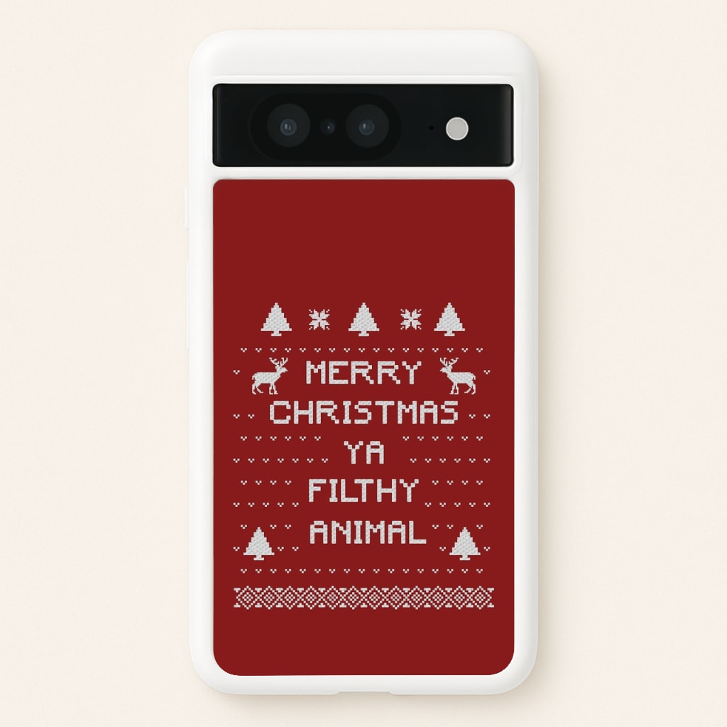 Merry Christmas Ya Filthy Animal - Christmas Phone Case for Google Pixel 8