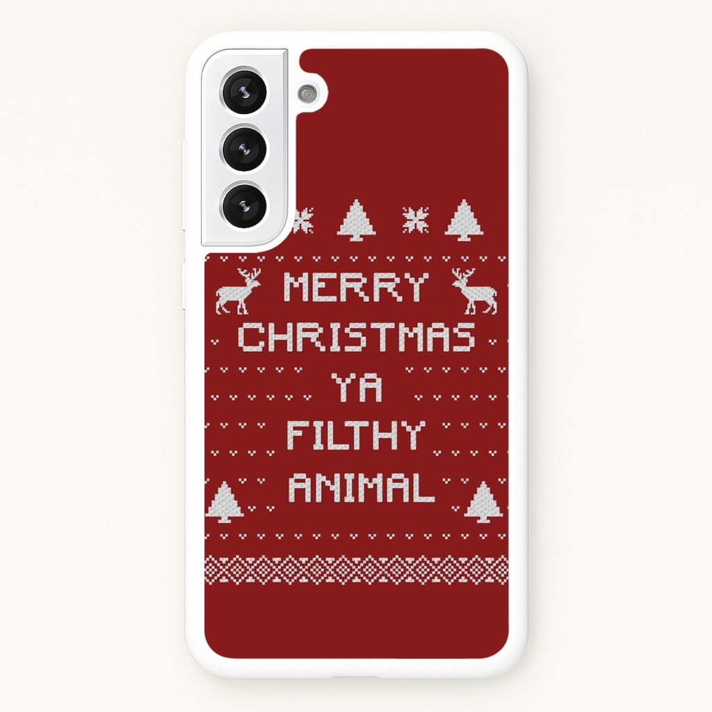 Merry Christmas Ya Filthy Animal - Christmas Phone Case for Galaxy S21