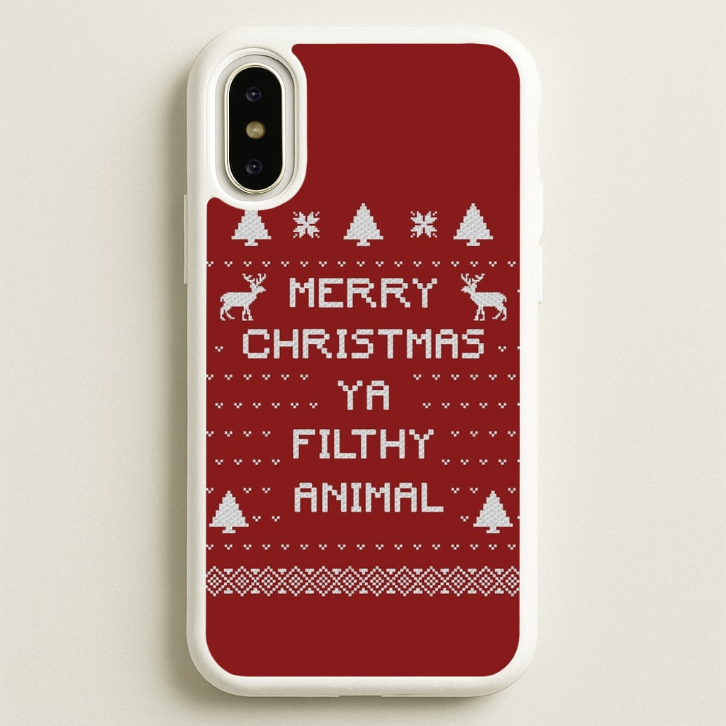 Merry Christmas Ya Filthy Animal - Christmas Phone Case for iPhone X / XS