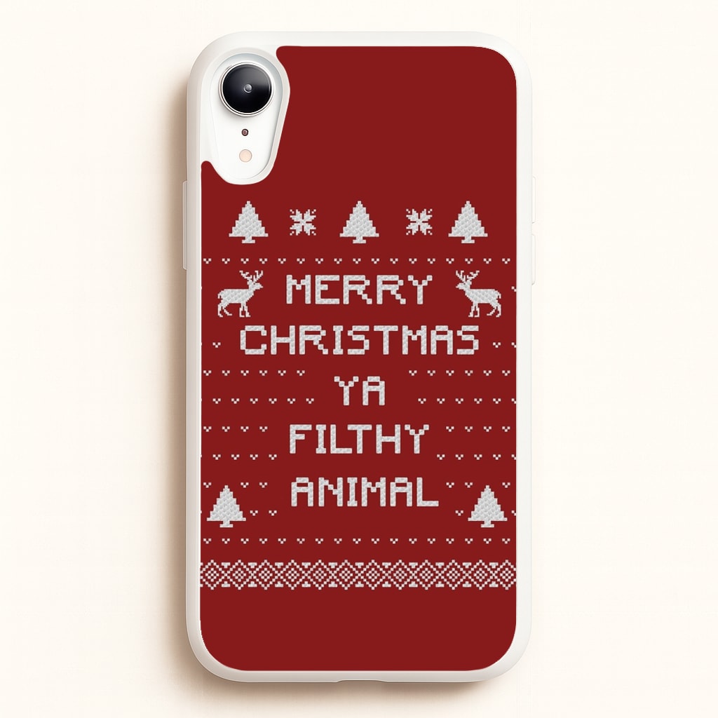 Merry Christmas Ya Filthy Animal - Christmas Phone Case for iPhone XR