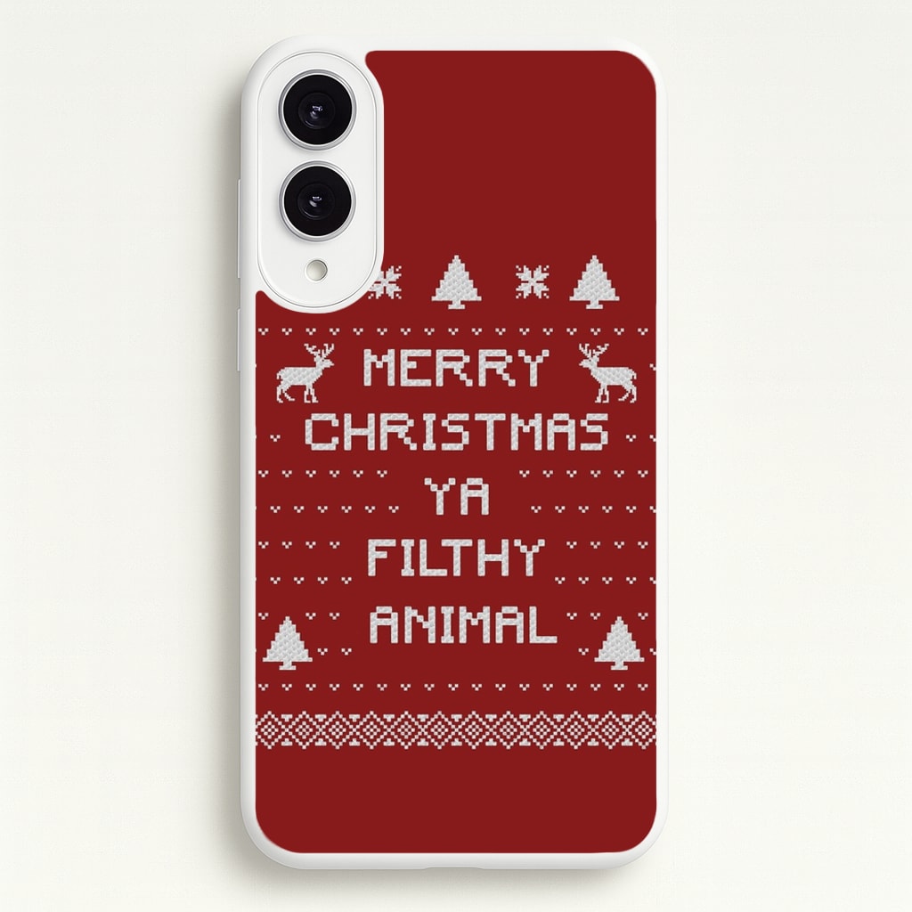 Merry Christmas Ya Filthy Animal - Christmas Phone Case for Galaxy S25 Edge