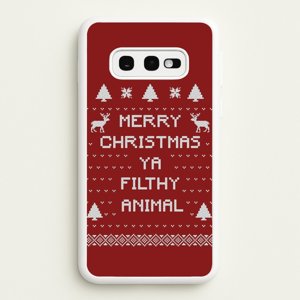 Merry Christmas Ya Filthy Animal - Christmas Phone Case for Galaxy S10e