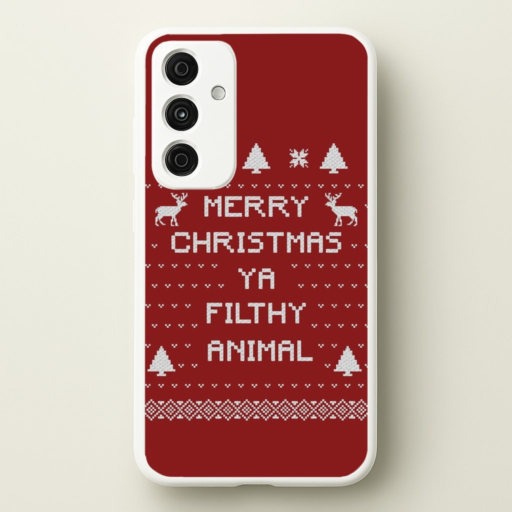 Merry Christmas Ya Filthy Animal - Christmas Phone Case for Galaxy A55