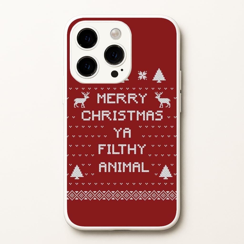 Merry Christmas Ya Filthy Animal - Christmas Phone Case for iPhone 15 Pro