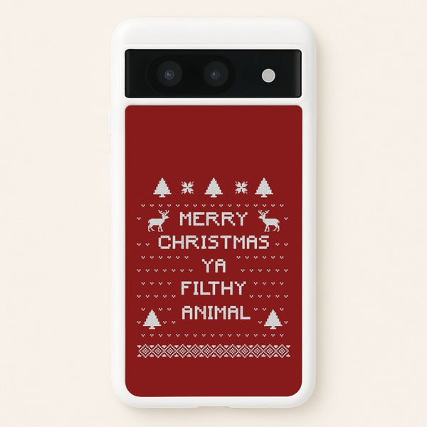 Merry Christmas Ya Filthy Animal - Christmas Phone Case for Google Pixel 8a