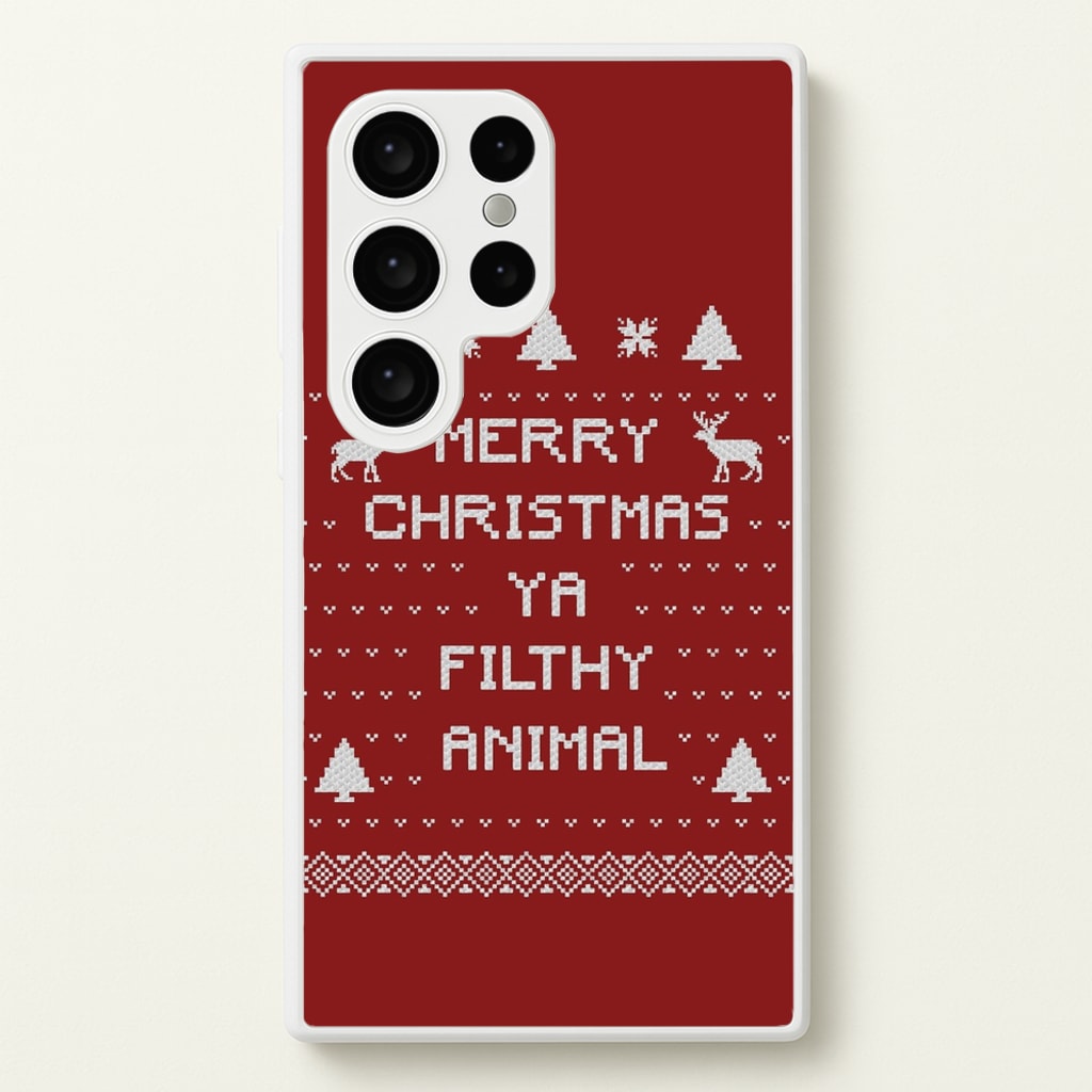 Merry Christmas Ya Filthy Animal - Christmas Phone Case for Galaxy S24 Ultra