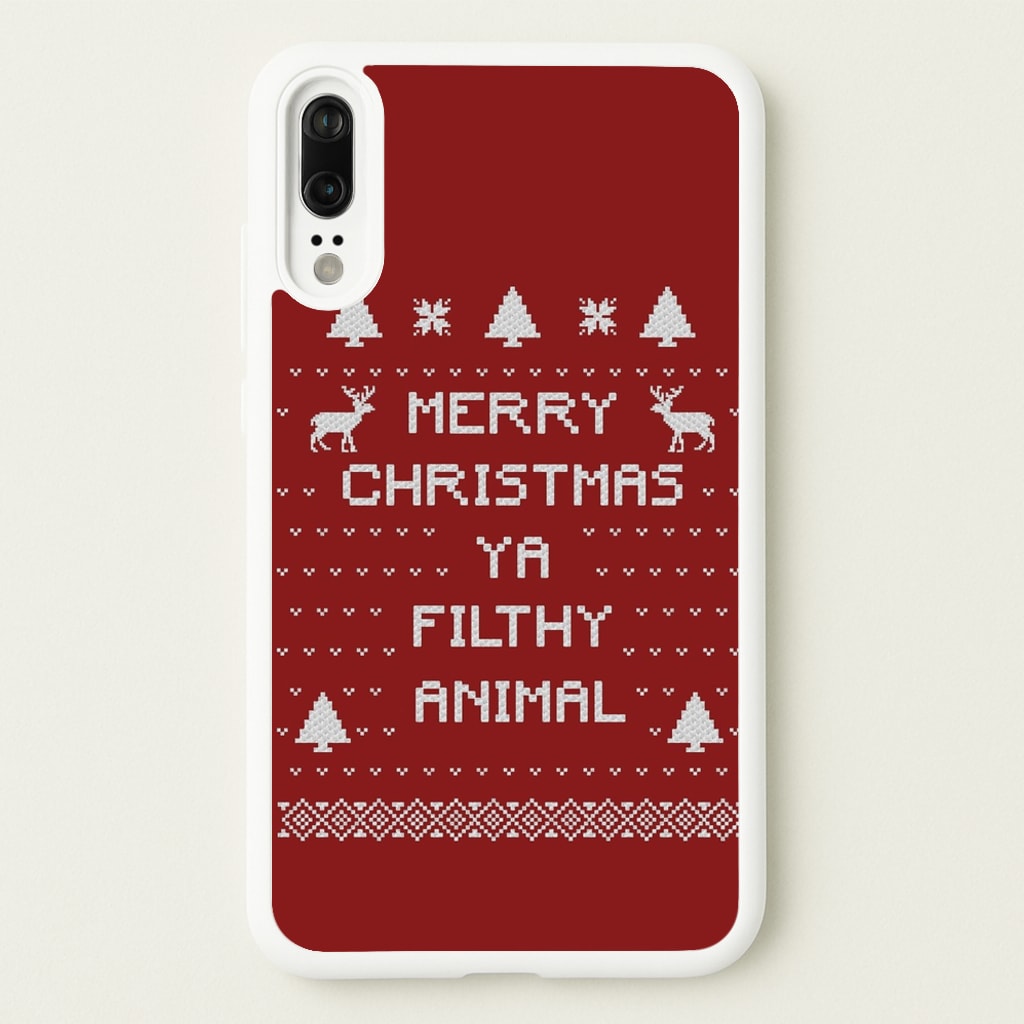 Merry Christmas Ya Filthy Animal - Christmas Phone Case for Huawei P20