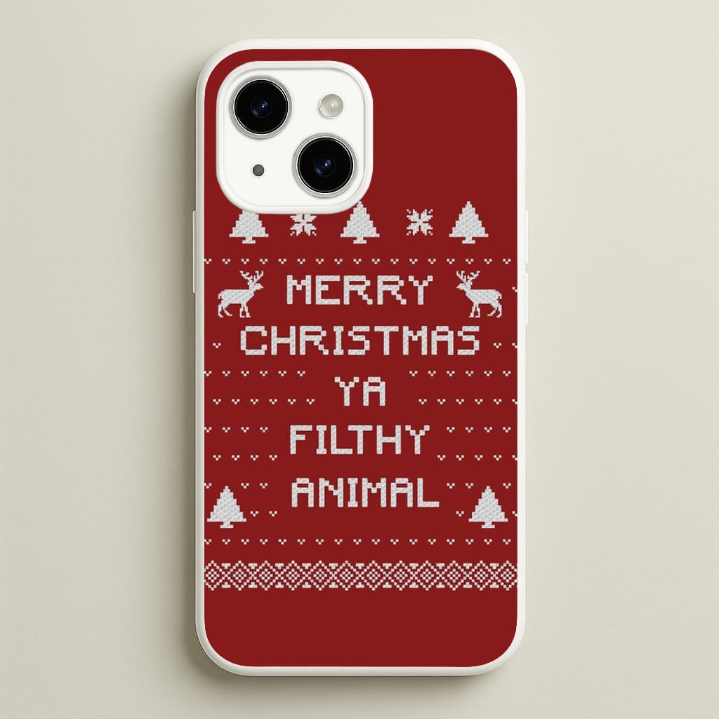 Merry Christmas Ya Filthy Animal - Christmas Phone Case for iPhone 14 Plus