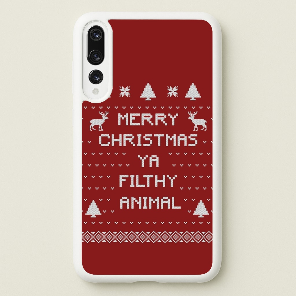 Merry Christmas Ya Filthy Animal - Christmas Phone Case for Huawei P20 Pro