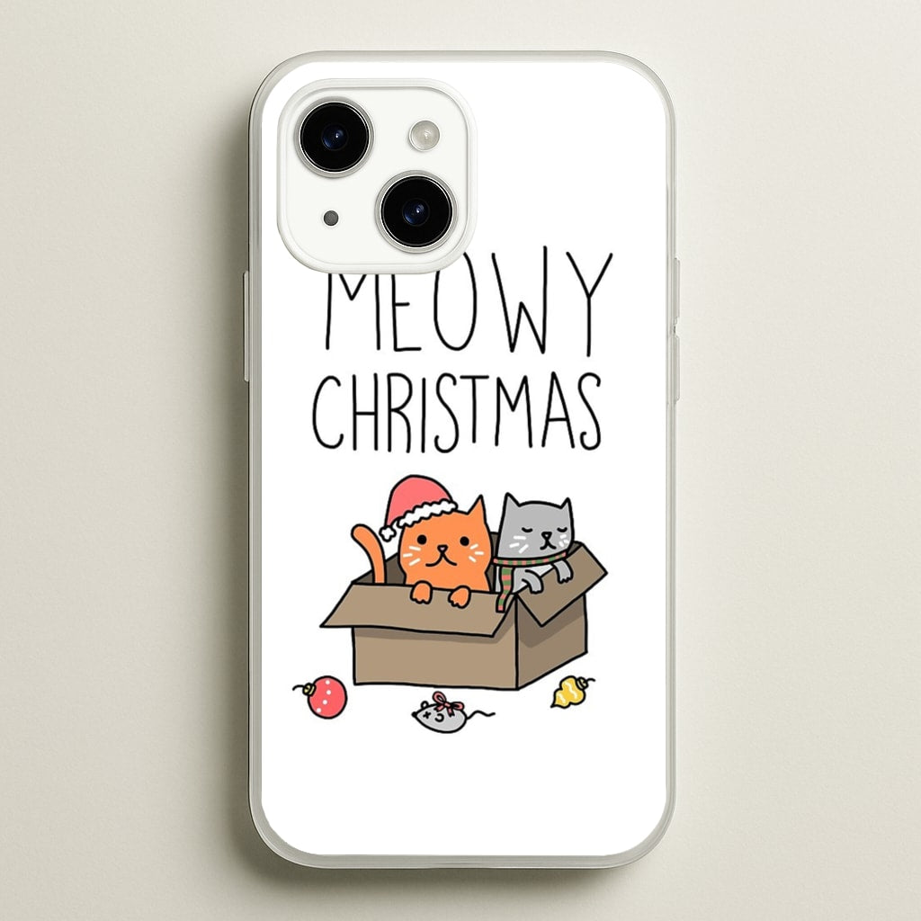 Meowy Christmas - Christmas Phone Case for iPhone 14 Plus