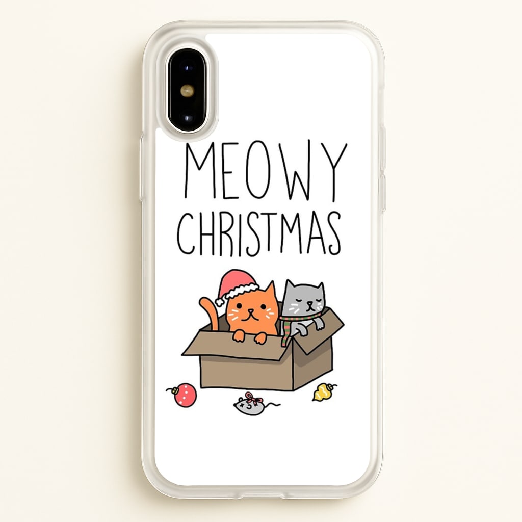 Meowy Christmas - Christmas Phone Case for iPhone X / XS