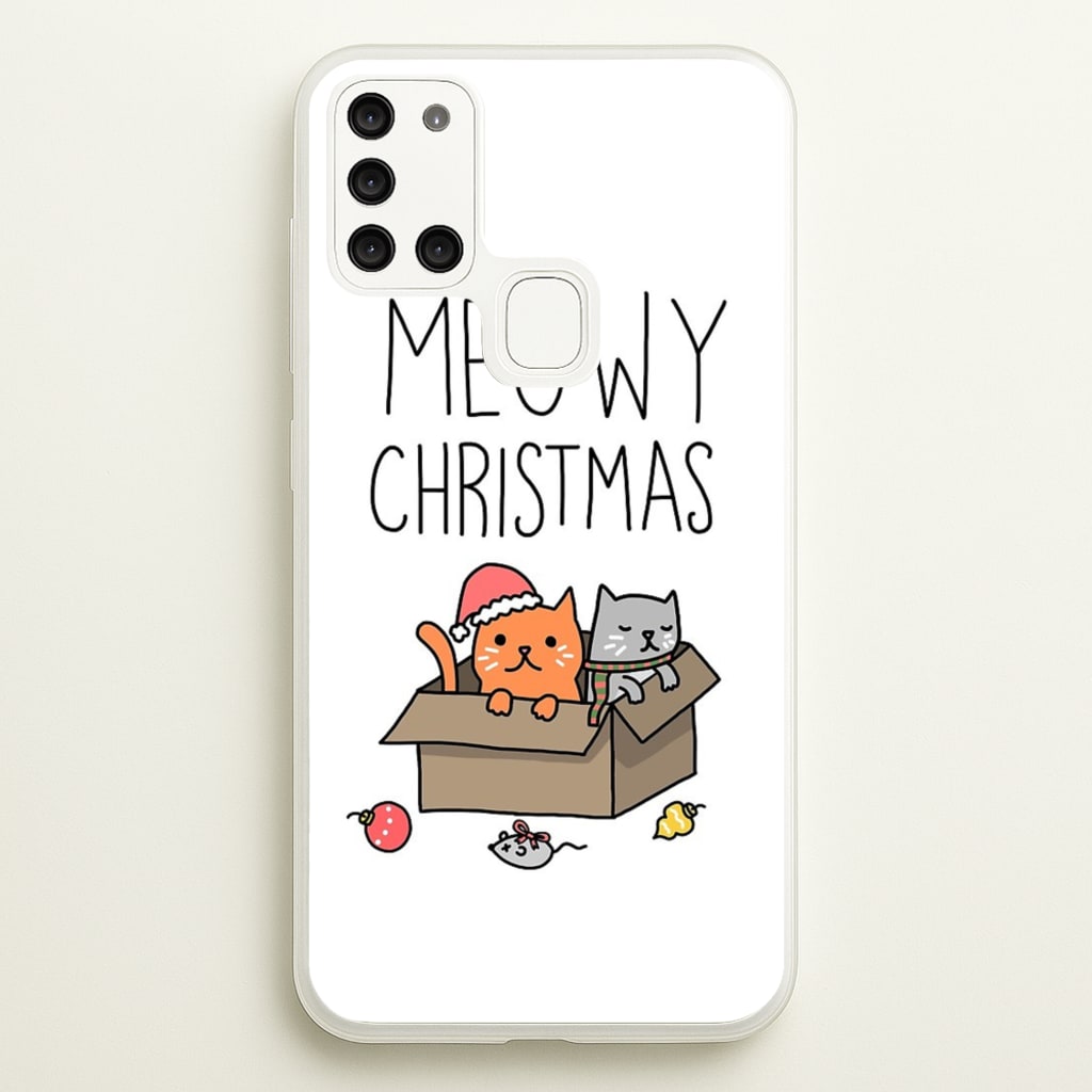 Meowy Christmas - Christmas Phone Case for Galaxy A21s