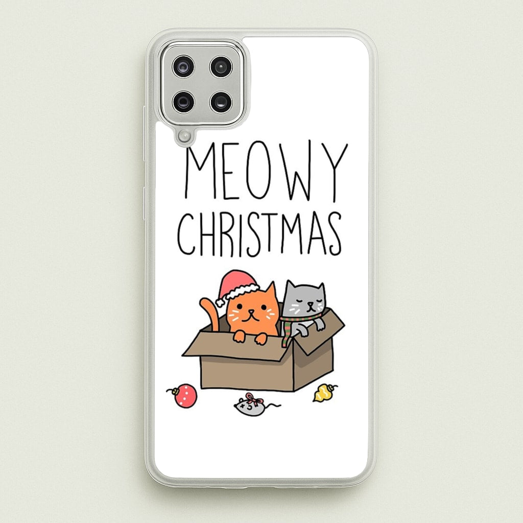 Meowy Christmas - Christmas Phone Case for Galaxy A12