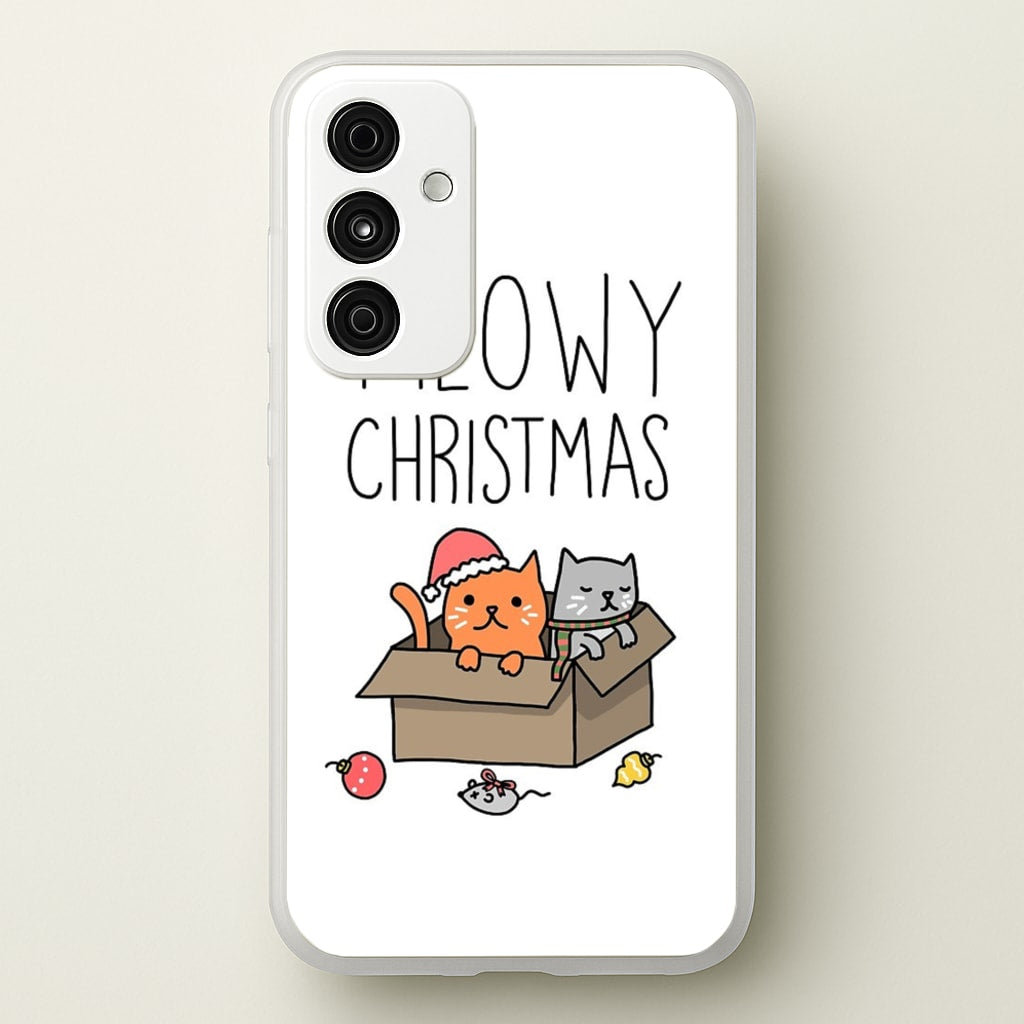 Meowy Christmas - Christmas Phone Case for Galaxy A55