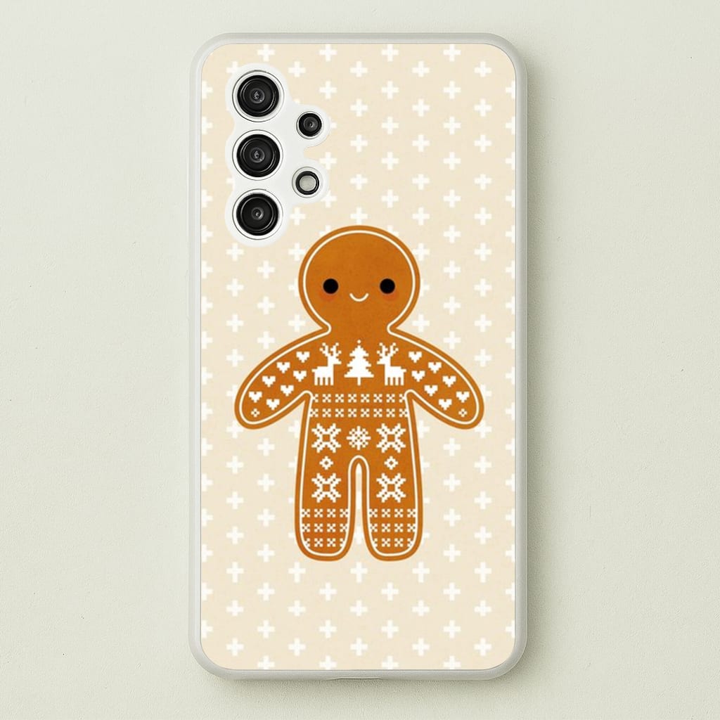 Christmas Jumper Pattern Gingerbread Man - Christmas Phone Case for Galaxy A13