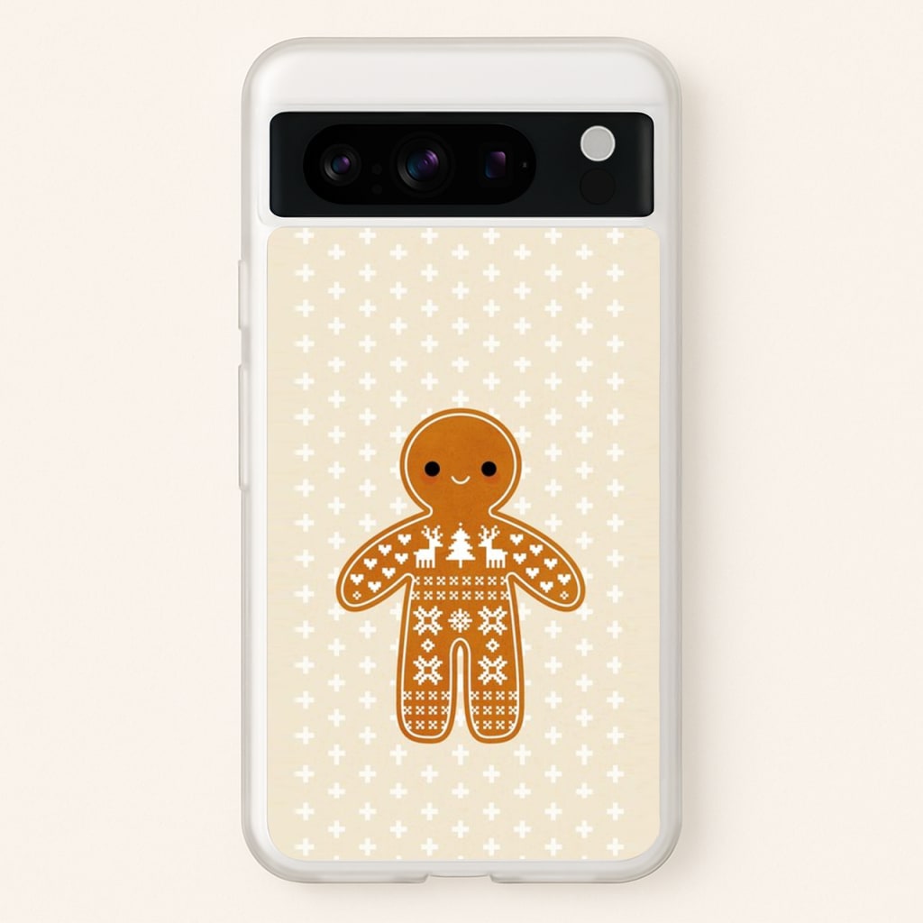 Christmas Jumper Pattern Gingerbread Man - Christmas Phone Case for Google Pixel 8 Pro