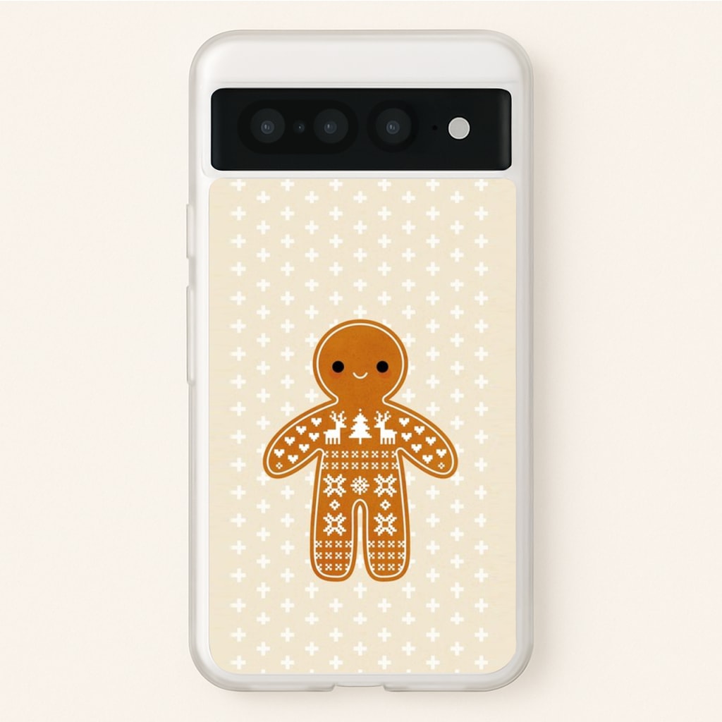 Christmas Jumper Pattern Gingerbread Man - Christmas Phone Case for Google Pixel 7 Pro