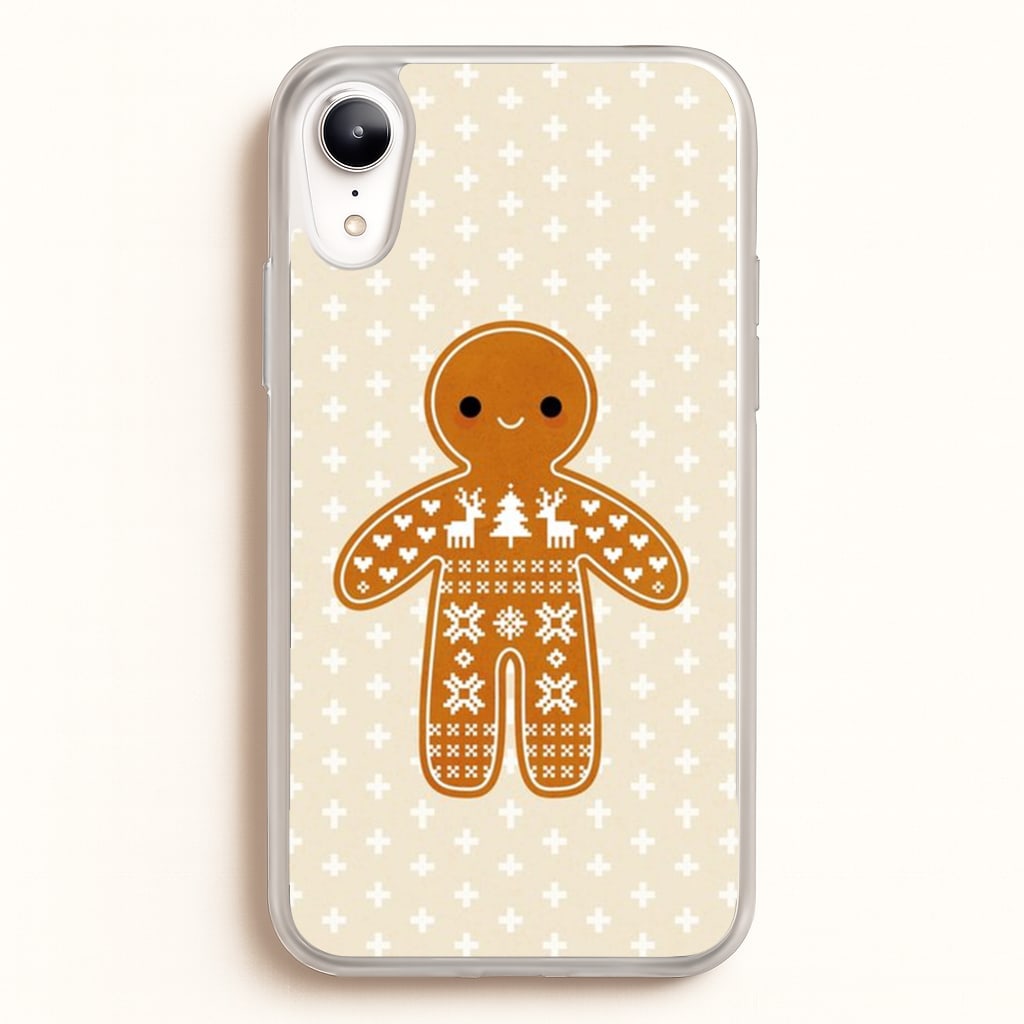 Christmas Jumper Pattern Gingerbread Man - Christmas Phone Case for iPhone XR