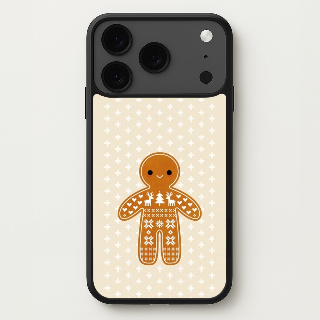 Christmas Jumper Pattern Gingerbread Man Phone Case for iPhone 17 Pro