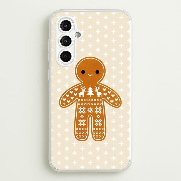 Christmas Jumper Pattern Gingerbread Man - Christmas Phone Case for Galaxy A14