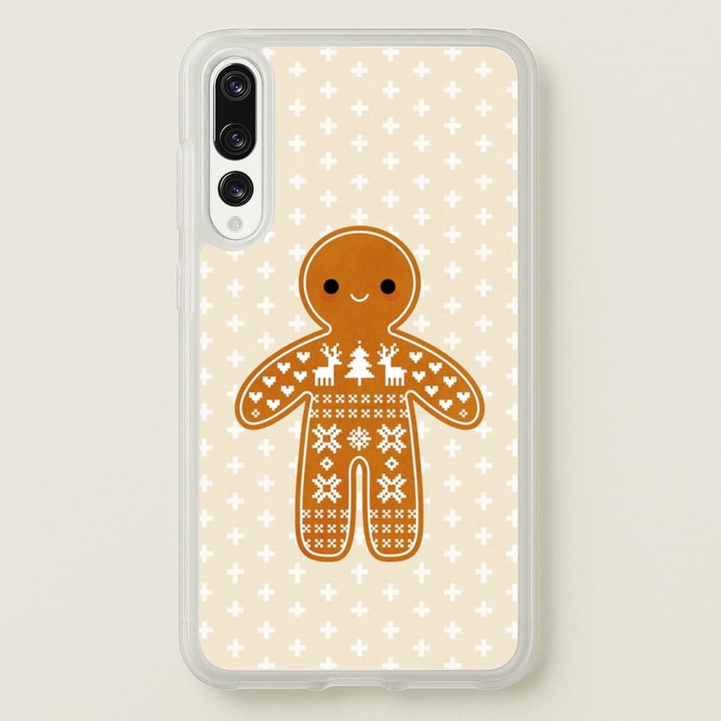 Christmas Jumper Pattern Gingerbread Man - Christmas Phone Case for Huawei P20 Pro