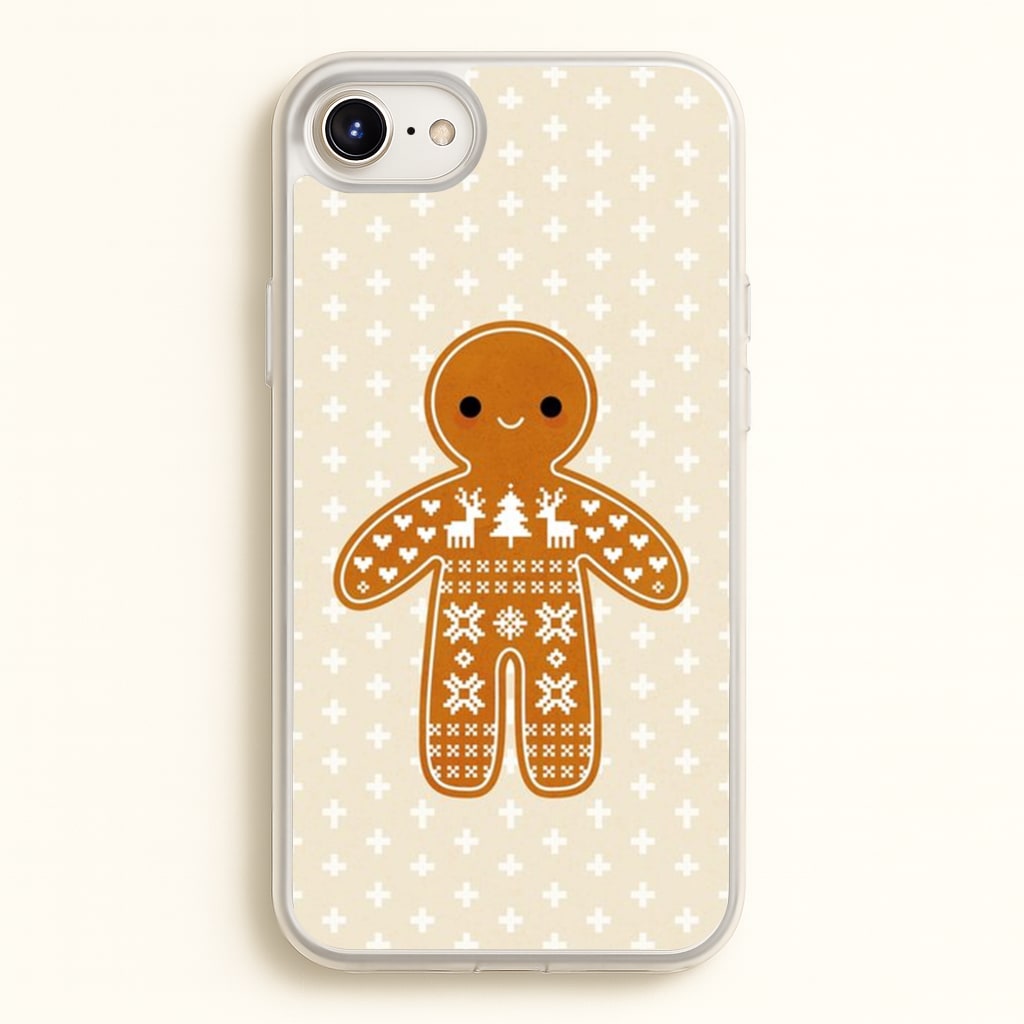 Christmas Jumper Pattern Gingerbread Man - Christmas Phone Case for iPhone 6 Plus / 7 Plus / 8 Plus