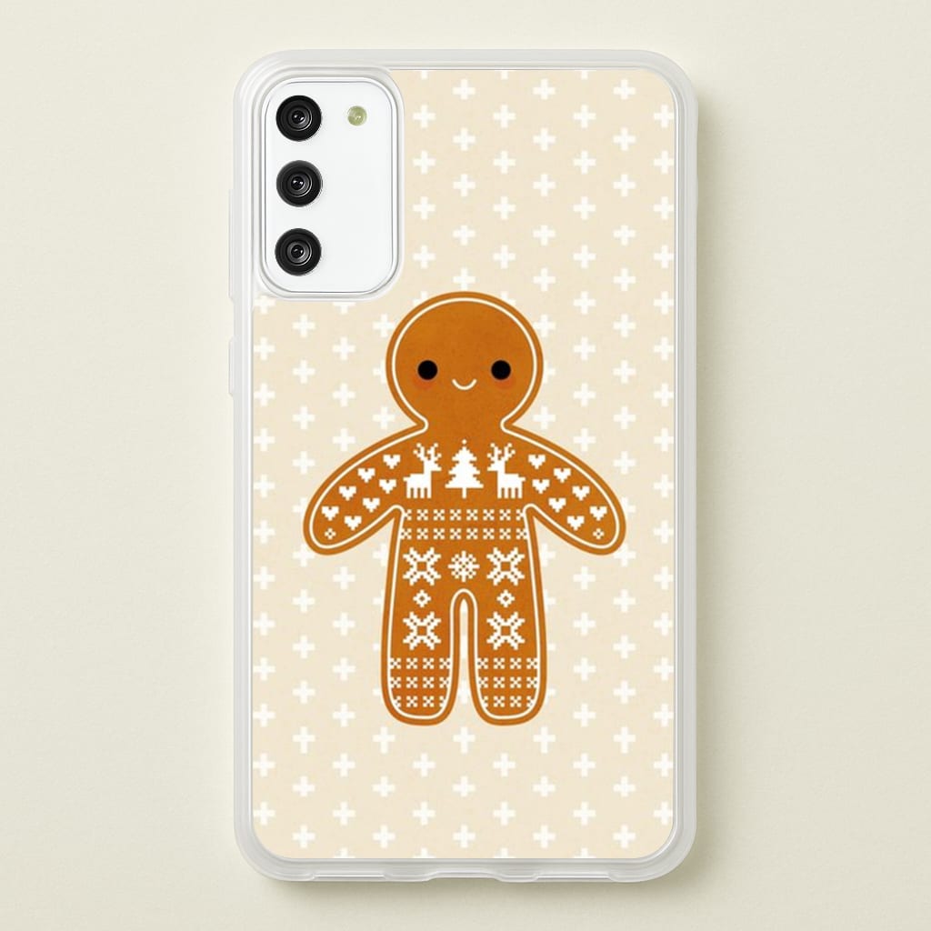 Christmas Jumper Pattern Gingerbread Man - Christmas Phone Case for Galaxy S20