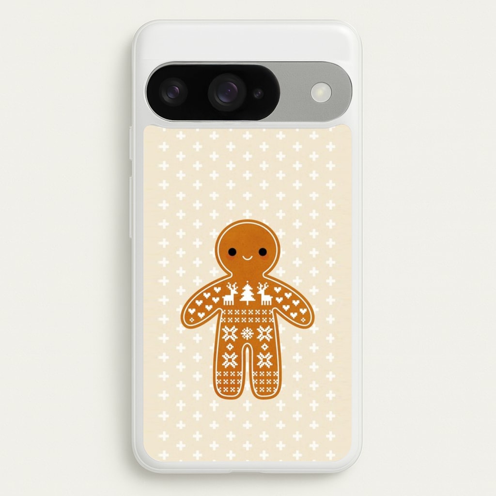 Christmas Jumper Pattern Gingerbread Man Phone Case for Google Pixel 10 / 10 Pro