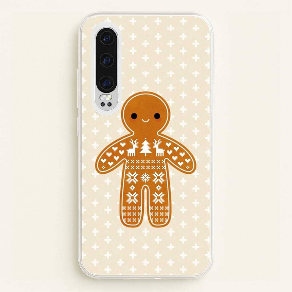 Christmas Jumper Pattern Gingerbread Man - Christmas Phone Case for Huawei P30