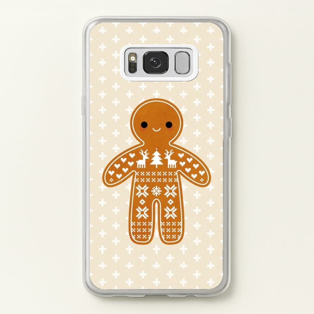 Christmas Jumper Pattern Gingerbread Man - Christmas Phone Case for Galaxy S8 Plus