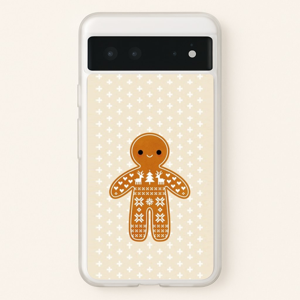 Christmas Jumper Pattern Gingerbread Man - Christmas Phone Case for Google Pixel 6